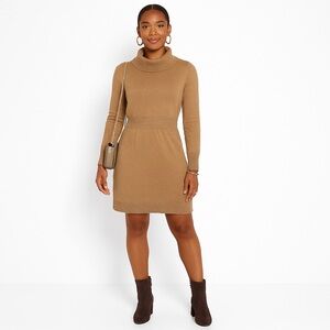 TALBOTS Cozy Tan Long Sleeve Dress medium